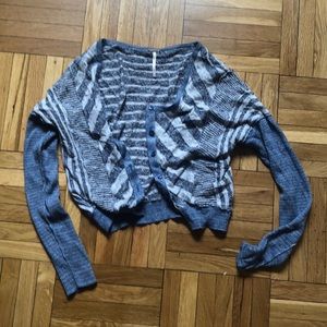Free people blue cropped cardigan